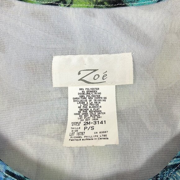 Y2K Zoe Mesh Tiered Ruffle Tank Top Graphic Print Size Small Women's - Picture 4 of 4